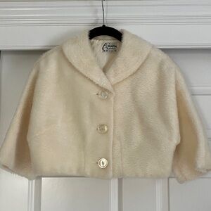 BTG Cream Faux-Fur Cape Coat